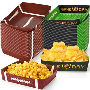 lot 3192 image: 36Pack Football Party Decorations Large Football Food Plates Football Paper Snack Tray Disposable Bowls Football Theme Party Favors for Gameday Carnivals Sport Game Events Birthday Party Supplies