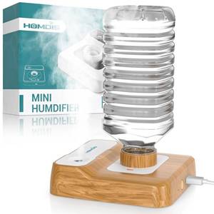 lot 3195 image: HOMDIS Portable Humidifiers for Travel, Small Mini Humidifier with Auto Shut-Off, Nightlight and Storage Bag for Hotel, Bedroom or Office, Plant Humidifier Indoor, Wood Grain