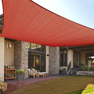 lot 3199 image: LOVE STORY 12 x 16 Sun Shade Sail Rectangle Sunshade UV Block Patio Shade Sail for Garden Backyard, Terra Red