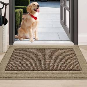 lot 3200 image: BEQHAUSE Indoor Door Mat 24 x 36, Dirt Trapper Door Mats Non-Slip Entryway Rugs Washable, Trap Dirt Absorbent Welcome Mat, Low Profile Floor Mats for Front Back Door and Entryway, Taupe
