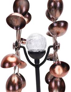lot 3210 image: Wind Spinner Outdoor Metal - Multi-Color Seasonal LED Lighting Solar Powered Glass Ball with Kinetic Wind Spinner Dual Direction for Patio Lawn & Garden