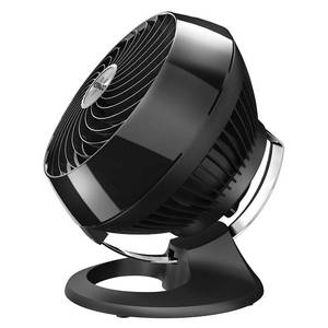 lot 3212 image: Vornado 460 Small Desk Fan with 3 Speed Settings, Adjustable Tilt Chrome Glide Bar, for Bedroom, Office, Home, Air Circulation up to 70 Feet, Quiet Table Fan, Black