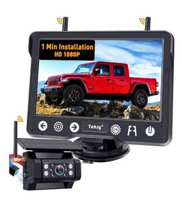 lot 3238 image: Wireless Backup Camera Magnetic for Truck 1 Minute Easy Install HD 1080P Rear View Camera Solar - Portable Rechargeable 5 Inch Monitor System for Car Truck SUV RV Trailer Camper Y02