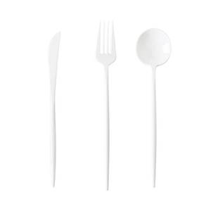 lot 3256 image: 180PCS White Plastic Silverware,Heavy Duty Disposable Utensils Include 60 Forks,60 Spoons and 60 Knives,White