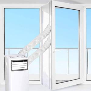 lot 3282 image: HOOMEE 220(560CM) Universal Window Seal for Mobile Air Conditioner and Tumble Dryer Window Kit Works with Portable AC, Easy to Install - Air Exchange Guards with Zip and Adhesive Fastener