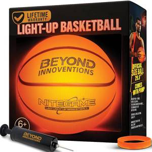 lot 3292 image: Glow in The Dark Basketball - Light Up Basketball Gifts for Teen Boys &amp Girls 8-15  Official Size 7  Kids Basketballs Teen Boys Gift Ideas - Includes 2X Light Up Bands  Outdoor Teens Gifts