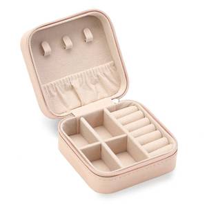 lot 3294 image: ZPROW Travel Jewelry Case, Mini Portable Jewelry Travel Boxes, Small Jewelry Organizer for Rings, Earrings, Pendants, Watches, Necklaces, Lipsticks Organizer Storage Holder Case (Pink)