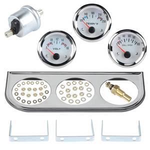 lot 3318 image: WATERWICH Triple Gauge Kit 2inch 52mm Water Temperature Gauge  Oil Pressure Gauge  Voltmeter 3 in 1 Car Marine Meter Auto Gauge for Car Truck Vehicle Motorcycle Tractor