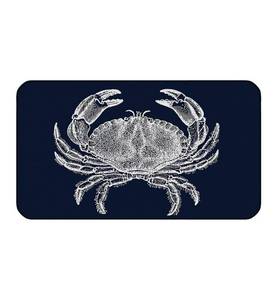 lot 3344 image: ZJSYXXU Nautical Crab Door Mat - Indoor Outdoor Ocean Rugs Entrance Beach Welcome Mat Navy Blue Kitchen Mat, Front Door Porch Outdoor, 17x30 Inch