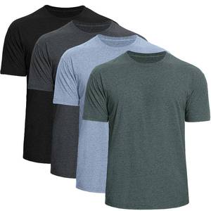 lot 3358 image: Mens T Shirts 4 Pack Crew Neck Workout Shirts, Soft Short Sleeve Summer Tees for Men, Comfortable Classic Fit Basic Jersey Shirts,(L)