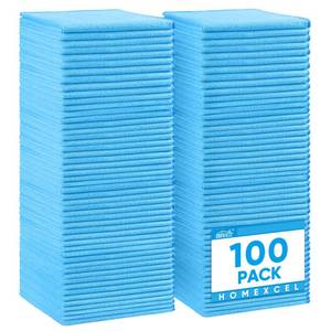 lot 3360 image: HOMEXCEL Blue Microfiber Cleaning Cloth 100 Pack, Microfiber Towel for Cars, Lint Free, Scratch-Free, Highly Absorbent, and Cleaning Rags for House, Window and Glass, Cars, TV Screen 11.5 X11.5 inch