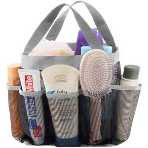 lot 3370 image: Lifewit Mesh Shower Caddy Portable for College Dorm Room Essentials with 7 Pockets, Freestanding Hanging Organizer Basket, Quick Dry Tote Bag for Camping, Bathroom, Beach, Travel, 1 Pack, Grey