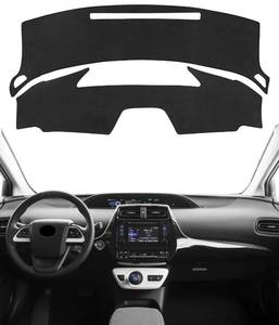 lot 3375 image: BIBLOZ Dash Cover Mat Fits for Toyota Prius 2016-2022 Accessories Black Flannel Interior Trim Car Dashboard UV Sun Protection