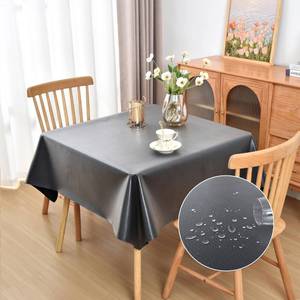 lot 3380 image: Amonsa Small Square Tablecloth 36 x 36 inch for 2-4 Seats Waterproof TPU Coated Spill Proof Dining Table Cloths Black