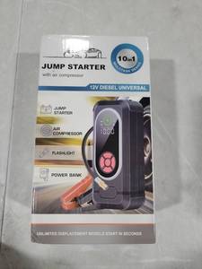 lot 3384 image: 12V Diesel Universal Jump Starter with Air Compressor 10-in-1