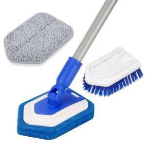 lot 3390 image: Lalafancy Bathroom Scrubber with Extendable Long Handle 50 -3-in-1 Tub and Tile Cleaning Brush Interchangeable Head Attachment Shower Scrubber for Cleaning Bathroom Shower Bathtub Floor