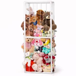 lot 3393 image: BomSaluka Stuffed Animal Storage, Kids Toy Zoo Storage Organizer with Elastic Band, Thicken PVC Tube Large Stuffed Animals Holder for Nursery Playroom Bedroom Room Furniture Plush Storage(White)