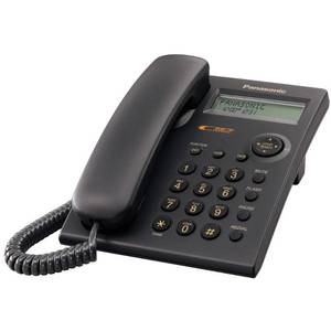 lot 3408 image: Panasonic 1-Line Integrated Corded Telephone System with Caller ID, Call Waiting, KX-TSC11B (Black)