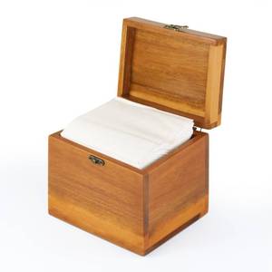 lot 3409 image: Acacia Box for 50 Disposable Clean Skin Towels XL (Towels NOT Included), Wooden Container for Face Towelettes Bathroom Counter Storage, Stone Bin for Cleansing Facial Dry Wipes