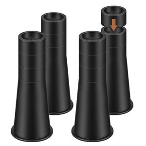 lot 3438 image: shouwuhho Bed Risers 14 Inch, Heavy Duty Round Furniture Risers Lifts 14 12 8 Table, Desk Leg, Sofa, Couch, Adjustable Bed Frame Risers Supports Up to 6,000 Lbs, Black, 4 Pack