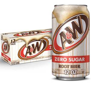 lot 3444 image: A&W Zero Sugar Root Beer Soda Pop  12 fl oz  12 Pack Cans