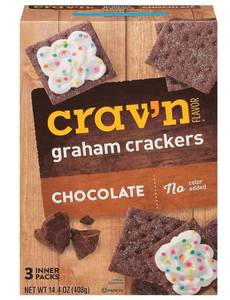 lot 3466 image: Cravn Flavor Chocolate Graham Crackers, weighing 14.4 ounces 3 pack