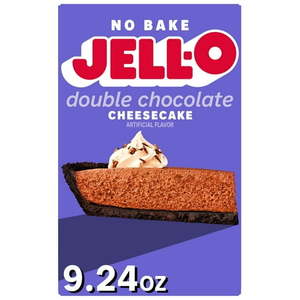 lot 3472 image: Jell-O No Bake Double Chocolate Cheesecake Dessert Kit with Filling Mix & Crust Mix  9.24 oz Box 3pack