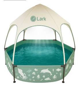 lot 3513 image: Lark 8 x 20 Metal Frame Pool with Canopy - UV Resistant Sunshade Canopy, Sprinkler Shower with Adjustable Mist Settings, Easy Installation - Perfect Pool for Summer Fun