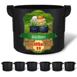 lot 3526 image: Gardzen 6-Pack 30 Gallon Grow Bags, Aeration Fabric Pots with Handles, Heavy Duty Cloth Pots for Plants