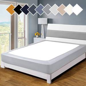 lot 3548 image: Twin Six Premium Bed Box Spring Cover, Update Bed Skirt, Mattress Protector Encasement,QueenSplit Queen, Light Grey