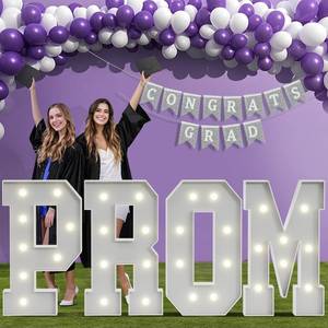 lot 3553 image: 2026 Graduation Decorations PROM Letters 3FT Graduations Party Decor Class of 2026 Grad Ornaments Large Marquee Light up Letter Sign Kindergarten Preschool Senior High School College Foam Board