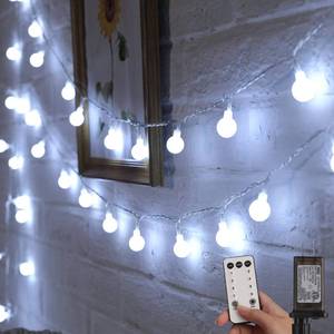 lot 3565 image: Minetom 33 Feet 100 Led Globe Ball String Lights, Fairy String Lights Plug in with Remote, Waterproof Globe String Lights for Indoor Outdoor Party Wedding Christmas Tree Garden Decoration, Pure White
