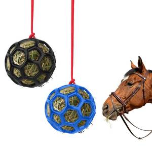 lot 3569 image: QsiuYbng 2 Pcs Hay Ball for Horses to Play with and Relieve Stress, Bright Color Hay Feeder for Goats Horses Sheeps to Avoid Boredom(Black & Blue)