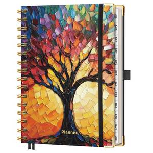 lot 3576 image: AHGXG Academic Planner 2026-2027, July 2026 - June 2027, Weekly and Monthly, 5.7 x 8.3, Hardcover, Spiral-Bound, Calendar, Agenda for Women, Student, School, 12-Month Tabs (Colourful Tree)