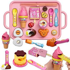lot 3584 image: Pudding Ice Cream Feeding Toys for Dolls,Pretend Play Food Kitchen Accessories, Doll Role Play Girl Gifts Toys (Pink)