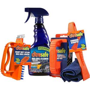 lot 3586 image: Citrusafe Complete Grill Cleaning Kit - Grill Cleaner Spray (16oz), Scrubber 3 Pack, Nylon Brush, Cookbox Scraper and Microfiber Cleaning Towel - Tools to Clean BBQ Grill Grates, Smokers, Ovens