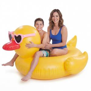 lot 3592 image: Hungdao 74 L x 57 W Giant Inflatable Ducky Pool Float Huge Inflatable Duck Float Oversized Ride on Animal Pool Floats&nbsp