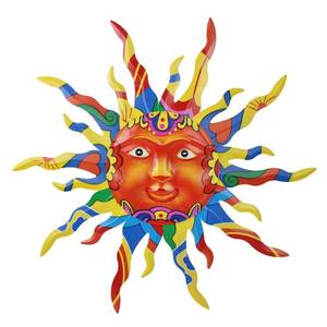 lot 3594 image: VEWOGARDEN Metal Sun Wall Decor, 30 Large Outdoor Metal Wall Art for Home Outside Patio Garden Fence Decorations, Colored