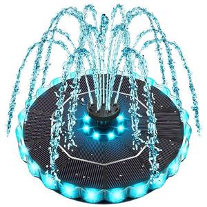 lot 3603 image: Yzert Solar Fountain Colorful Ring Lights, 2026 3.5W Solar Water Fountain with 2000mah Battery, Solar Fountain Pump for Bird Bath, Pond, Pool, Outdoor