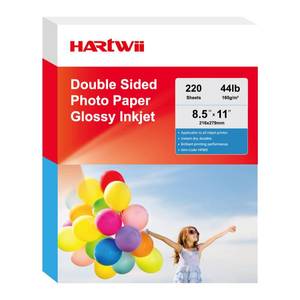 lot 3604 image: HARTWII 220Sheets Double Sided Photo Paper Glossy Brochure Flyer Paper Inkjet 8.5x11 44lb 160gsm Letter Size for All Dye Ink Printers