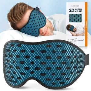 lot 3608 image: LitBear Breathable Sleep Mask, 3D Eye Mask Sleep for Side Sleepers Women Men, Light Blocking Sleeping Mask with Adjustable Strap, Soft Lightweight