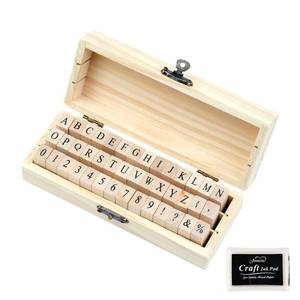 lot 3613 image: Opvixi 42 Pcs Letter Stamps, Rubber Stamps Alphabet Stamps, Wooden Stamps Number Alphabet Letter Symbol Set for DIY Crafting, Scrapbooking Supplies, Card Making