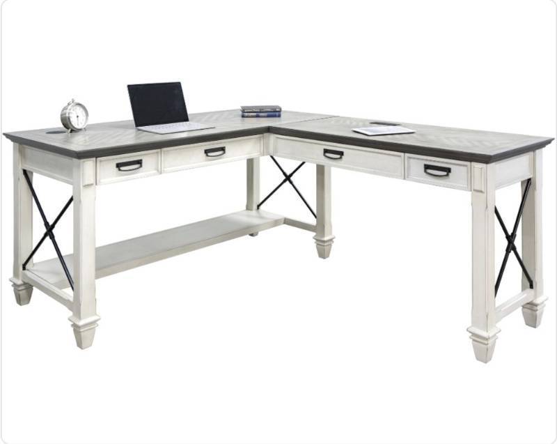 lot 19266 image: L-Shaped Executive Desk with Storage Drawers - Retail $499
