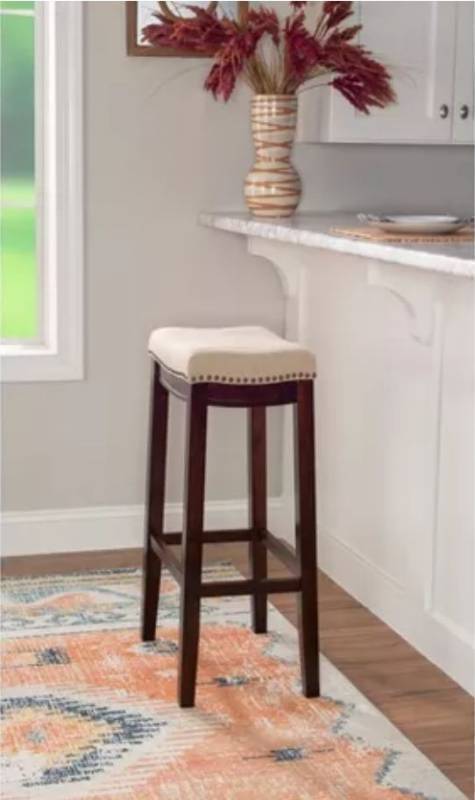 lot 19030 image: Claridge Rustic Backless Barstool - Linon - Retail $55