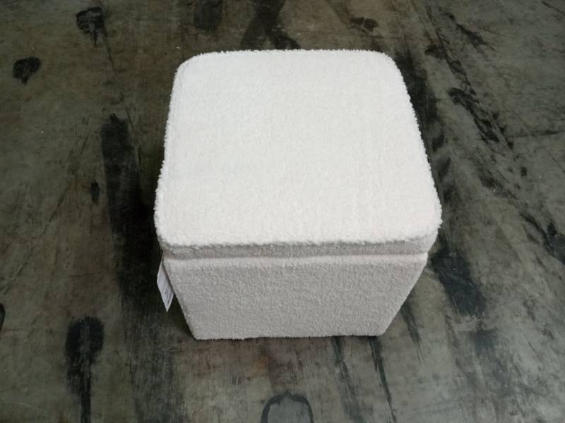 lot 19122 image: Room Essentials Storage Ottoman - White Sherpa - Retail $65