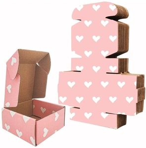 lot 17324 image: 22 Pack Baby Pink Hearts Shipping Boxes, 4 x 4 x 2 inch Recyclable Kraft Corrugated Cardboard Boxes Literature Mailer for Mailing Packing for Mothers Day Small Business Shipping - Retail $16