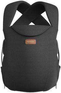 lot 17326 image: Momcozy Newborn Carrier WeeSnug- Lightweight and Cozy Comfort for 7-25 lbs, Ergonomic Cross-Back Support, Effortless to Put On, Hands-Free Baby Carrier with Lumbar Support, Black - Retail $30