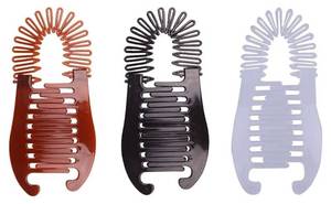 lot 17330 image: 3Pcs Colorful Elongated Interlocking Plastic Banana Clip Hair Combs - Women Two Sides Hair Combs Ponytail Hair Clincher Hair Accessories for Ponytail Holder, Hair Clips, Clips and Barrettes - Retail $6