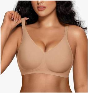 lot 17339 image: Women Comfortable Jelly Bras No Underwire Seamless Full Coverage Bralette Buttery Soft Convertible Everyday Tshirt Bra L - Retail $20
