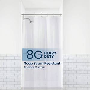 lot 17364 image: Bathroom Shower Curtain - Waterproof Plastic Shower Curtain Premium PEVA Non-Toxic with Rust Proof Grommets Clear 8G Heavy Duty Bathroom Accessories 36x72 - Retail $10